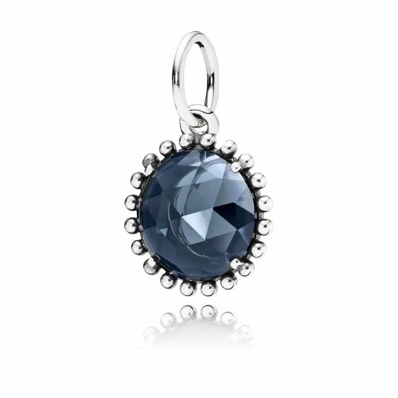 Pandora Midnight Star Pendant Ireland - Sterling Silver/Blue/Crystal - 064519UKZ